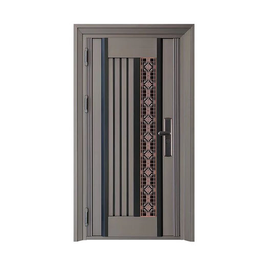Qinkai customized 304 stainless steel double-door Korean door single-door home villa security door ventilated glass entry door style 3 (customized - intention fee) 304 stainless steel (from 1680/square meter)