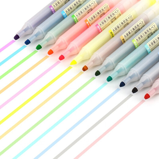 Wusheng Stone 819 Triangle Couleur souple Fluorescent Note de notes Couleur de bonbons Couleur de grande capacité Multi-couleur Score de marquage clé Styl pour l'examen d'entrée de troisième cycle Les étudiants utilisent un stylo à cocher (parfum 829)