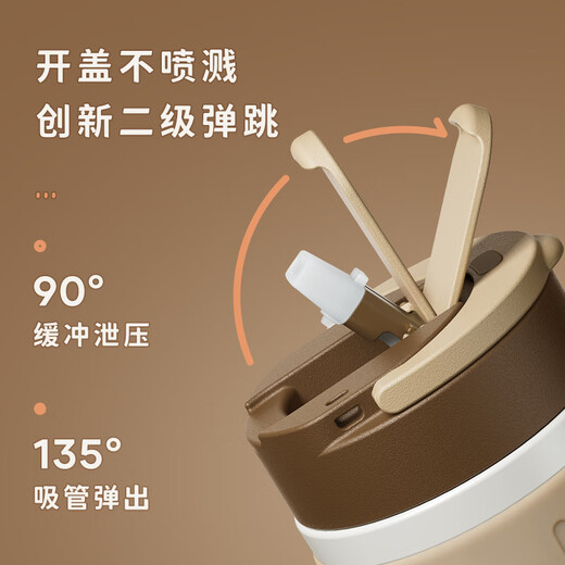 Physical thermos cup women's coffee cup large capacity water cup high-value straw cup couple student cup birthday gift