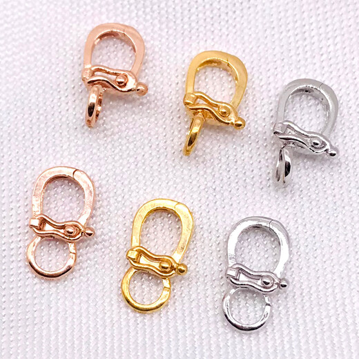 Yuyao Yuyao k gold jewelry buckle 18k pendant buckle head pearl necklace small drop accessories diy jewelry 750 gold version A-small-vertical-k yellow