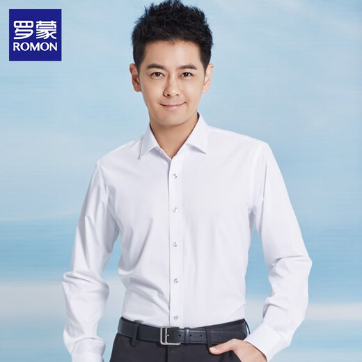 Luo Meng camisa blanca de alta gama de manga larga para hombres primavera y otoño camisa antiarrugas informal de negocios sin hierro ropa formal profesional para hombres blanco para hombres 2XL