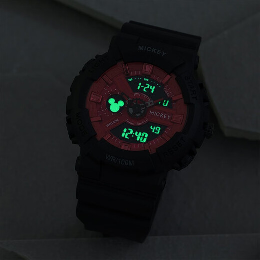 
Disney watch male student sports water junior high school students teenager electronic watch luminous swimming middle school boy electronic watch orange transparent belt MK-15052G1