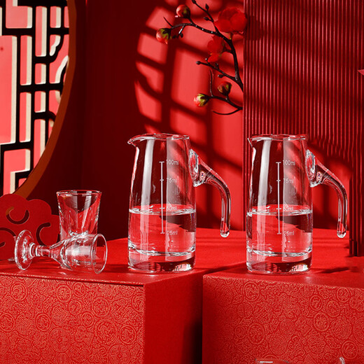 Yu Boyan glass soju cup white wine cup gift box set wine divider home one-cup small wine cup gift Chinese wine set gift box set of ten-2 pots and 8 cups