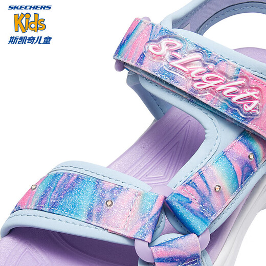 Skechers Skechers children's sandals summer girls flashing casual shoes sweet bright fashion princess shoes 303103L