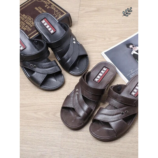 Changxiang Huili Vietnamesische Gummi-Rindfleisch-Sehne Sohle Sandalen für die Sommerdicke allein-Verschleiß-resistenter Plastiksandalen für Männer für Nichtzweige mittleren Alters TD698 Schwarz [2 verbesserte Version] 40 (geeignet für 39) geeignet)