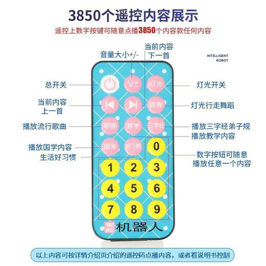 
Katio [Remote control walking: charging and falling dancing] English mathematics Chinese story Tang Shi children's toy robot, can learn to speak [Men Blue] Remote control within 7239 units, upgrade high-end [charge version] USB direct charging