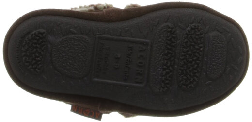 Acorn Children's Soft Soled Slippers Comfortable and Warm Home Shoes Elephant Theme Lightweight Brown Check 8-9 M US Toddler