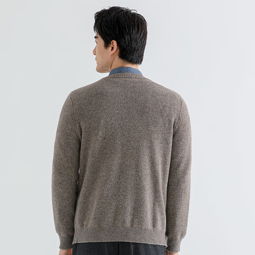 SHOKAY business commuting casual design men's sweater sweater cardigan [yak velvet wool] AM-CA-PC deep khaki M