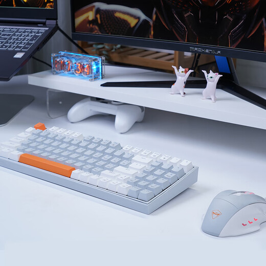 Mechanic KM500 Key and Mouse Set Wired Mechanical Keyboard Mouse Set Desktop Computer Laptop Keyboard Wired Mouse Tea Roll Mixed Light Gray
