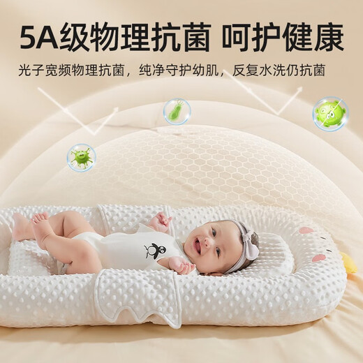 Betis bed-in-bed baby 0-1 year old bionic crib anti-vomiting slope pad baby to sleep artifact anti-jump wing comfort bed + anti-vomiting pad Green Little Dinosaur