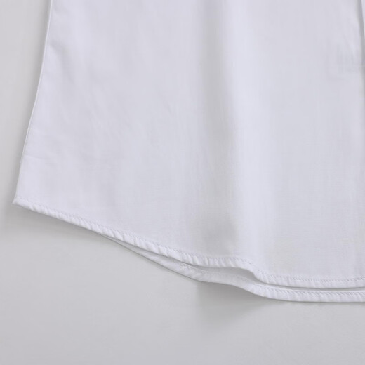 ROMON solid color business professional formal wear men's white shirt work clothes men's short-sleeved shirt men's CS72 white L