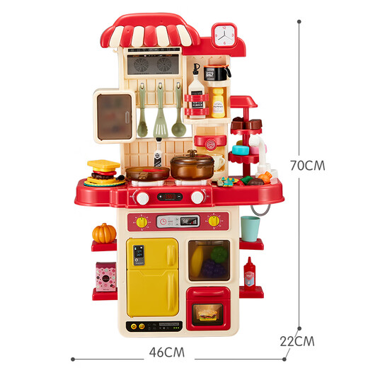 Xinge children's toys girls mini kitchen cooking house simulation cooking sound and light Children's Day gift