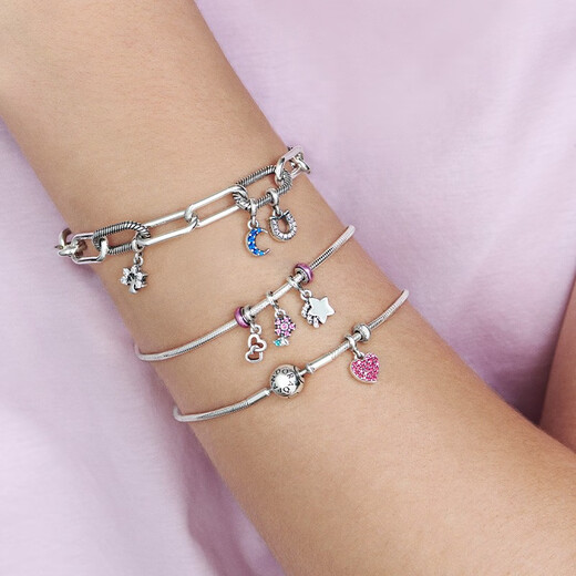 PANDORA (PANDORA) my pink fixed beads fashion jewelry accessories diy beads birthday gift for girlfriend pink fixed clip one size