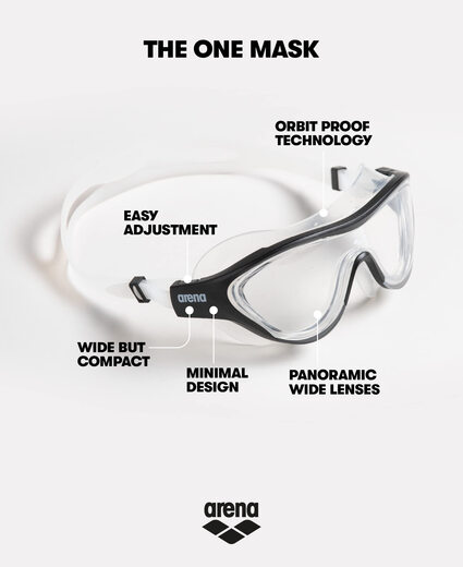 Arena The One Adult Swim Mask Large Clear/Blue One Size