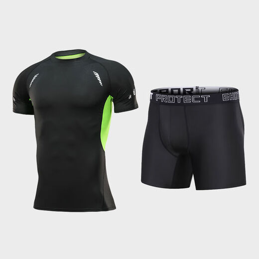 Shanye Badebode-Anzug Schwimmstämme Herren für Erwachsene und Fettpluspuxus-Größe Badeanzug langärmelige Fetthose Fünf-Punkte-Hosen großer Größe (Schwimmkappe) 001 Grau + 829 Einschicht schwarze Shorts 5xl (Referenz: 220-240jin [Jin gleich 0,5 kg]))