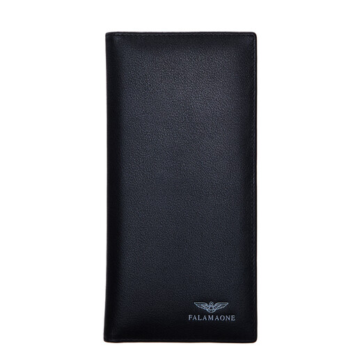 Falai Armani men's wallet men's long leather wallet light luxury casual high-end simple birthday gift for my husband boyfriend. First layer cowhide/counter gift box/QB203-3