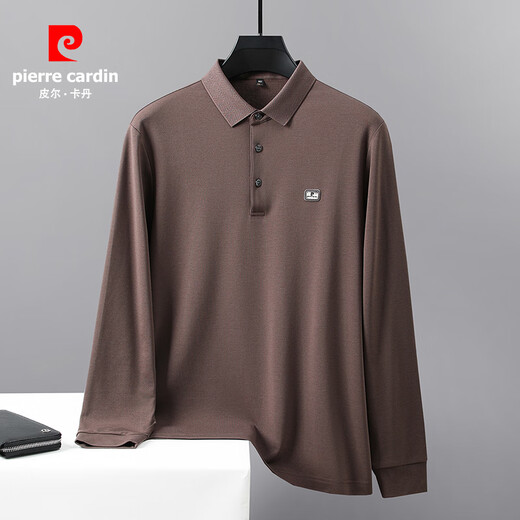 Pierre Cardin Herren-Langarm-T-Shirt T-Shirt Dünn Neues Revers Casual Polo Shirt T-Shirt Feder- und Herbst-Solid Color Top 15912 Grün 185/96a Vorschlag 160-180Jin [Jin ist gleich 0,5 kg]