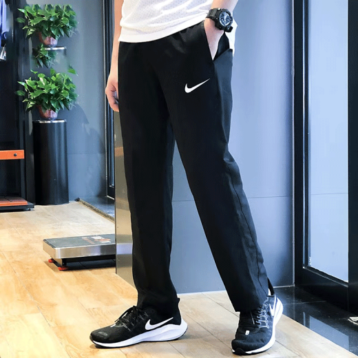 
Nike (Nike) straight-leg pants men's pants 2025 spring new gray sweatpants sweatpants loose comfortable casual running training trousers DM6627-010 black woven straight L