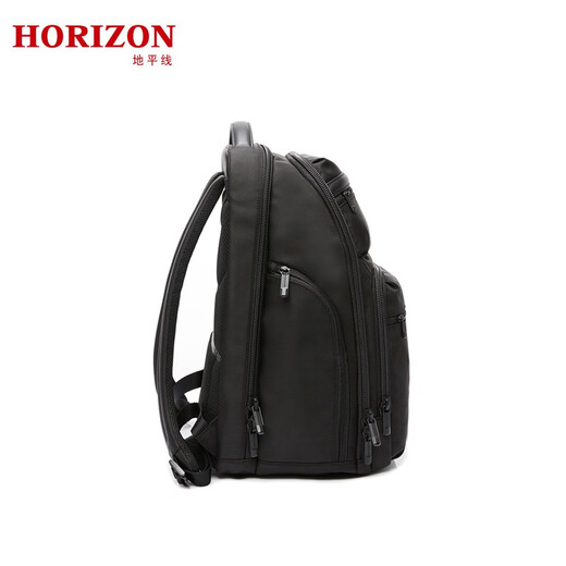 HORIZON地平线商务双肩包电脑包大容量背包尼龙防泼水耐磨双肩包661485 黑色单拉链