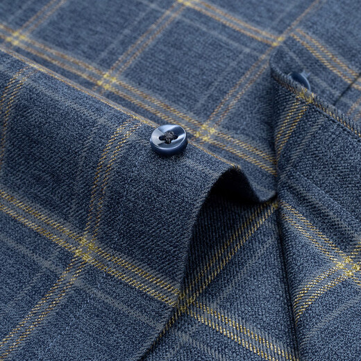 Shanshan (FIRS) pure cotton brushed shirt middle-aged dad wear business casual cotton plaid shirt for men coffee plaid 41