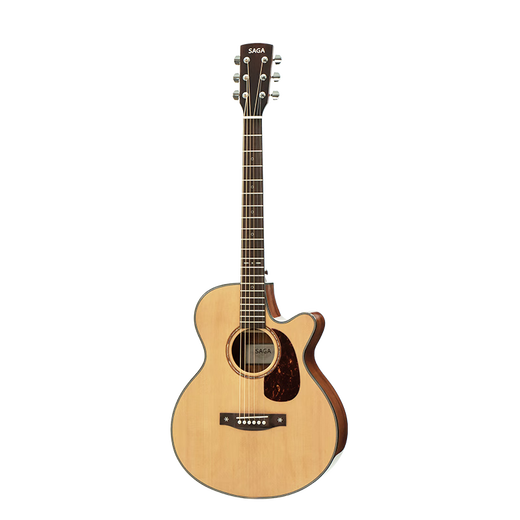 SAGA (SAGA) SF830 Guitarra folclórica para hombres y mujeres Principiantes Guitarra avanzada de vele de luz [Agencia de inteligencia de guitarra] Color de registro SF830GC/Ángulo notificado/Luz brillante