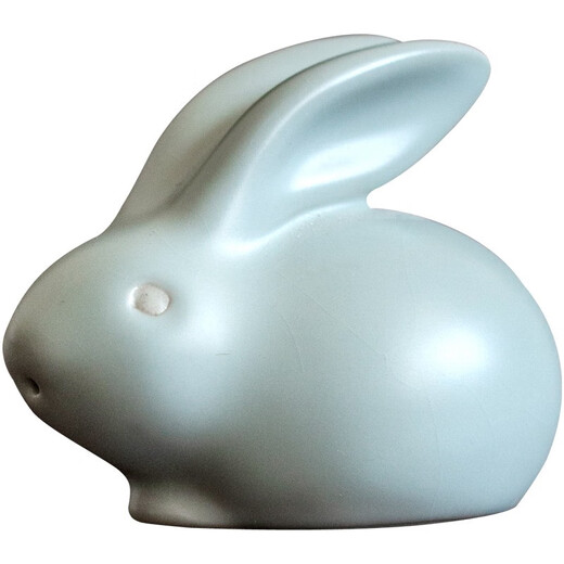 Rudao Ru Kiln Rabbit Tea Pet Tea Ceremony Accessories Ceramic Jade Rabbit Tea Mat Ornaments Little Rabbits Can Be Raised and Split Ru Porcelain Zodiac Tea Play Tianqing Ru Kiln-Rabbit Tea Pet Small Size