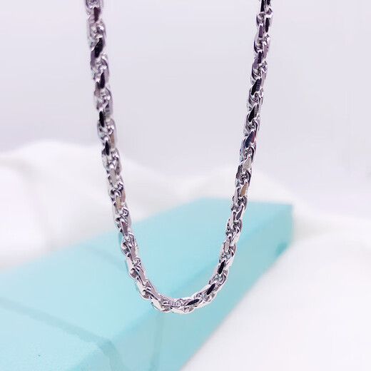 Cuibaofu Pt950 men's platinum necklace, twisted rope chain, rope chain, hemp rope chain, plain gold chain, men's platinum, men's and women's model, gold weight is about 15.21 grams, 50cm, 2.0mm thick