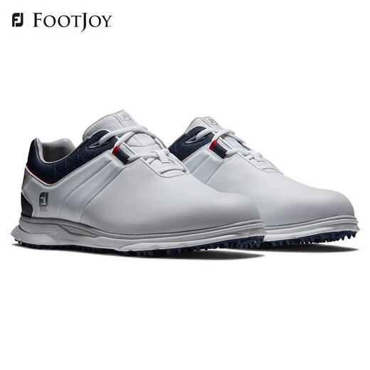 FootJoy Golf Shoes Men's FJ Pro/SL Series Comfortable Cushioning Anti-Slip Breathable Sports Professional Spike-Free Shoes 53074 White/Blue/Red Lace Up Size 42-8.0