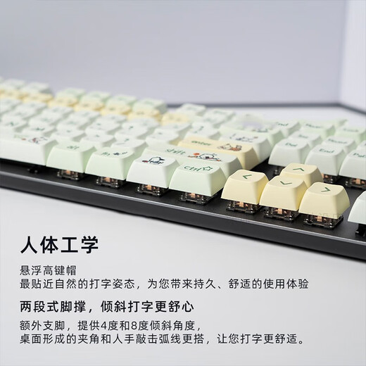 Logitech (Logitech) K845 Mechanische Tastatur, Tastatur in voller Größe, E-Sport-Spiel leuchtet Tastatur, Hühneressen-Tastatur, Punk-Retro-Tastatur Peripherie-Computer Notebook Urlaubsgeschenk, K845 Pacha Dog-Tee-Shaft