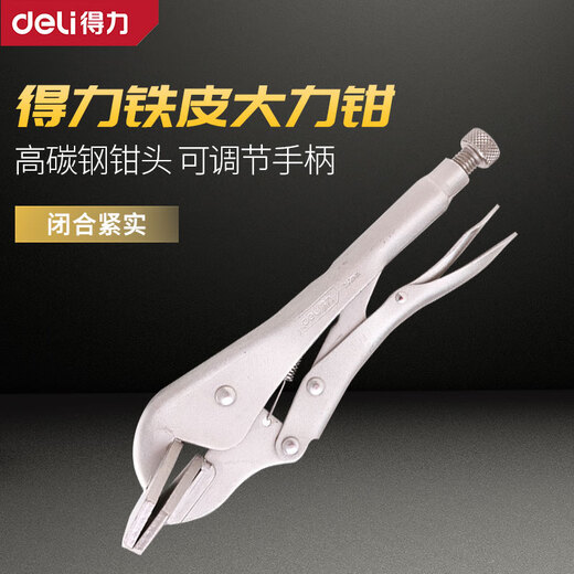 Deli Power Pliers 10-inch Folding Power Pliers Iron Pliers Welding Pliers Flat Pliers Flat Mouth Power Pliers DL20016