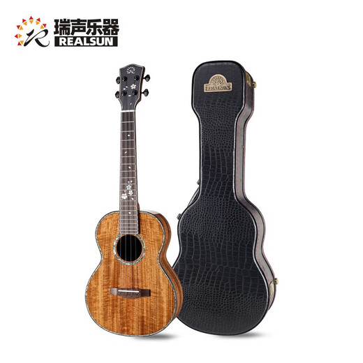 AAC (Realsun) Tiger Pattern Acacia Wood Full Single Ukulele Siying SA201C / T ENFANTS ENFANTS ADULTS Small guitare chantant 23 pouces Siying [Version électrique - Pick-up unique]