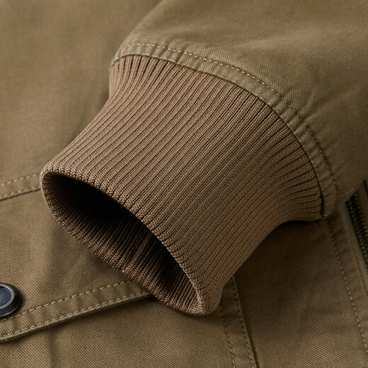 Jeep (JEEP) jacket men's velvet thickened jacket middle-aged men's winter cotton clothing pure cotton warm casual large size military jacket men camel XL recommended weight 155Jin Jin equals about 0.5 kg