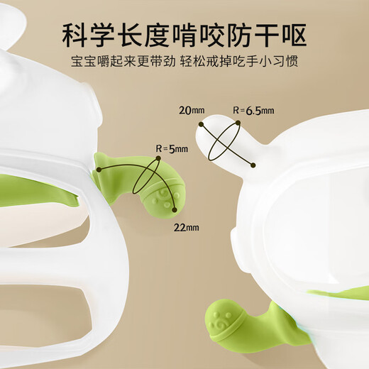 Ying's small mushroom teether, baby teething anti-eating hand artifact, soothing baby, chewable gumle silicone toy, sponge flower, vapor phase glue, blue