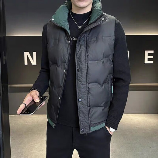 Armani Armani Men's Vest Men's Youth Short Autumn and Winter Thickened Vest 2024 Clothing Vest Trendy Tops Black Vest 835 L Recommended 115-125 Jin Jin equals 0.5 kg