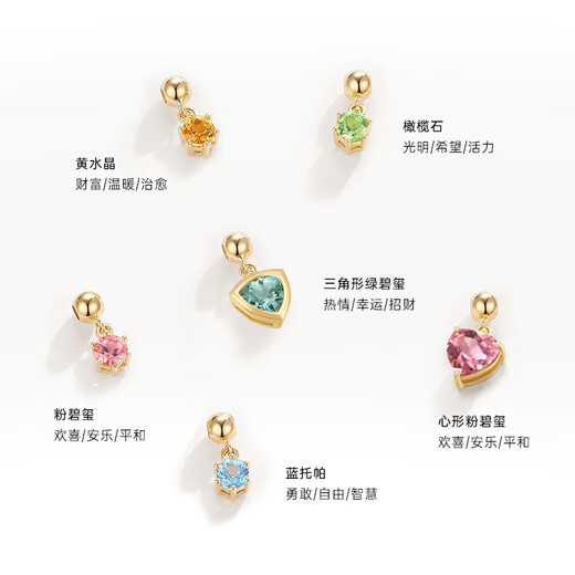 FENS Jewelry 18K Gold Gemstone Pendant 2.0 Gemstone DIY Custom Letter Chain Birthday Gift Love Pink Tourmaline Pendant Suitable for 2.0 Letter Chain-Gemstone