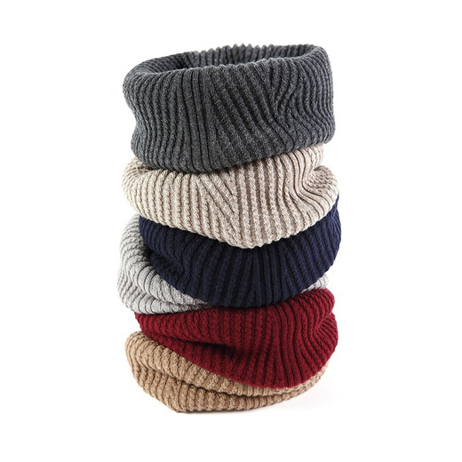 ZEYAUP Wool Men's Winter Pullover Scarf Thickened Neck Protector Outdoor Cycling Windproof Knitted Warm Neck Cover Dark Gray