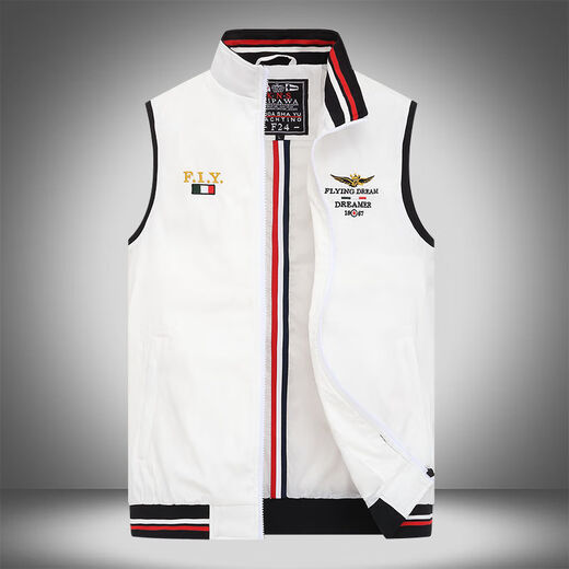 Kaiji Ruichun Sommerhai Standing Kragen Casual Weste Jacke Herren junger Weste Lose große ärmellose Weste 702 Blau dünn L 175