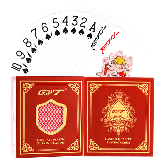 Tarjeta de póker de plástico Jinyi (JSC) Jinyi Gyt Gyt esbelto de alta gama plegable de alta gama plegable PVC Adulto GYT688 Rojo (6 pares) Rojo (6 pares)