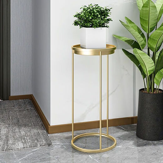 Menghui Nordic Flower Pot Ivy verde Sala de estar suculenta Balcón Interior Balcón de alta capa Rack de piso decorativo Rack Light Luxury Flower Rack [base de mármol 50 cm] Luz de tres capas de tres capas de lujo de lujo de lujo