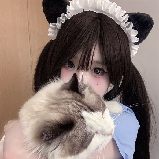 First encounter with cat ear headband, cat maid Japanese pure lust style, cute girlfriend female anchor Lolita headband, maid cat ear headband