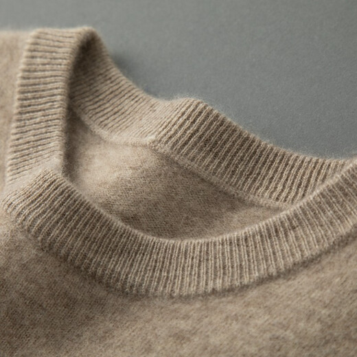 Mushi Herbst- und Winter -Herren -Kaschmirpullover 100% reine Kaschmirpullover Herrenrunde Nacken Feste Farbgestricke Basishemd PL014R100 Gao Ya Camel L.