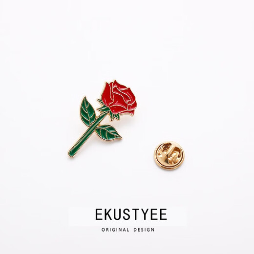EKUSTYEE Little Prince's Rose Junior Brooch Retro Japanese Men's and Women's Valentine's Day Badge Creative Lapel Pin Accessories Birthday Gift One Serious Rose + Free Gift Box