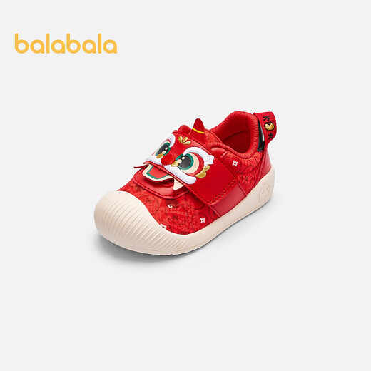 Balabala children's shoes children's toddler shoes boys and girls baby shoes 2025 new baby shoes spring and autumn shoes non-slip soft bottom red tone 00366 20