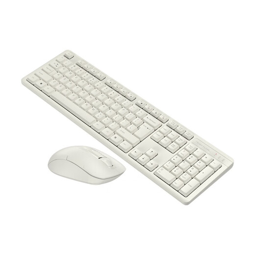 Double Feiyan (A4TECH) FG2000 Wireless Keyboard Set Mute Light Sound Office and Home Mouse Keyboard Set Light Sound Fashion Business Ultra-Thin Waterproof FN FG2000 (Beige White) Set