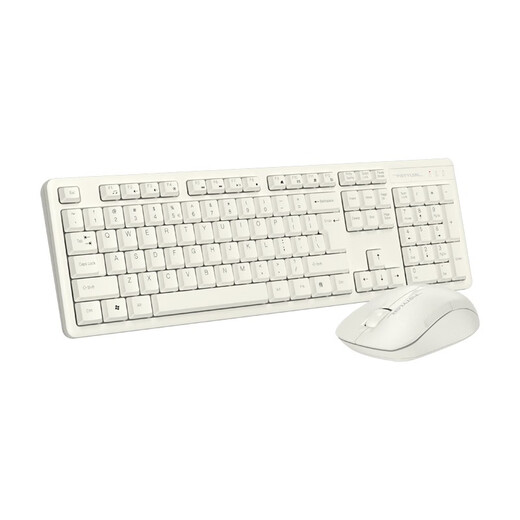 Double Feiyan (A4TECH) FG2000 Wireless Keyboard Set Mute Light Sound Office and Home Mouse Keyboard Set Light Sound Fashion Business Ultra-Thin Waterproof FN FG2000 (Beige White) Set
