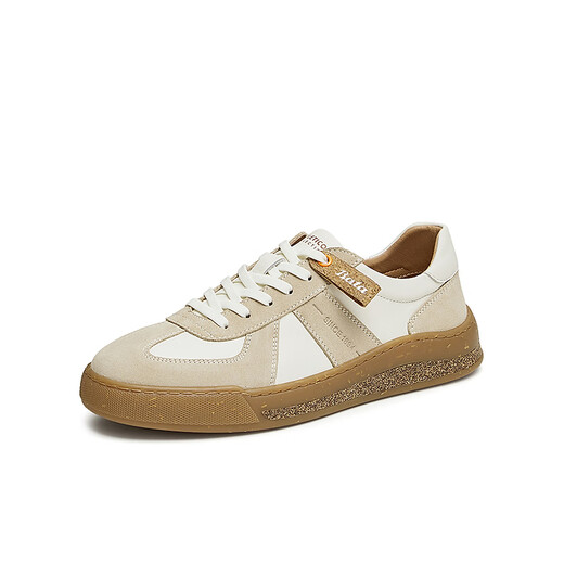 Bata casual shoes men's autumn shopping mall new versatile commuter cowhide trendy German training sneakers W9216CM4 beige 42
