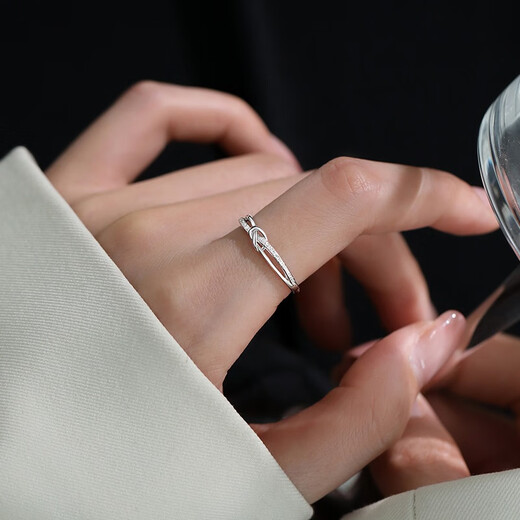 Su Shiliu 925 silver ring ring for women, versatile open ring, high-end luxury ring, index finger ring, birthday gift for girlfriend, star ring