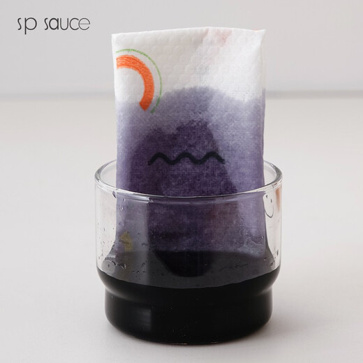 SP SAUCE lazy rag kitchen disposable rag wet and dry use oil-absorbing and water-absorbing no-wash dishcloth washable non-woven fabric lazy rag printed style fresh kitchenware-5 rolls