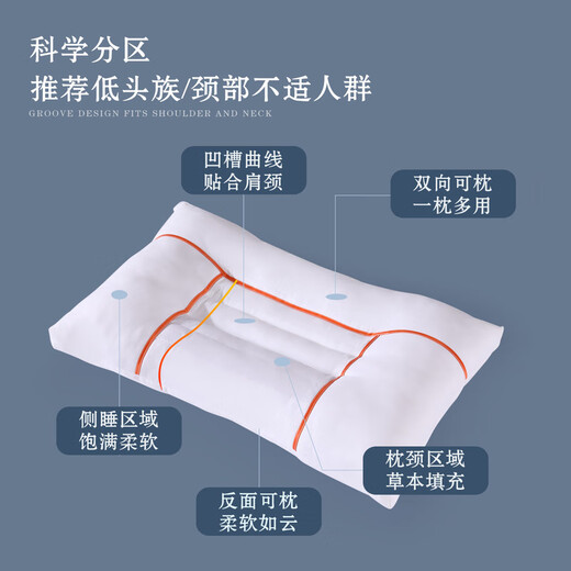 Mercury Home Textiles Pillow Pillow Core Cervical Pillow Cassia Herbal Pillow Core Buckwheat Lavender Pillow Adult Pillow Cassia Pillow (Complete Cotton丨Anti-bacterial)