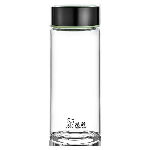 希诺（HEENOOR）玻璃杯女单层带盖花茶杯清新可爱便携水杯6170 6171 6172 6171单 6172单层橙色360ml带防伪码0只